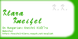 klara kneifel business card